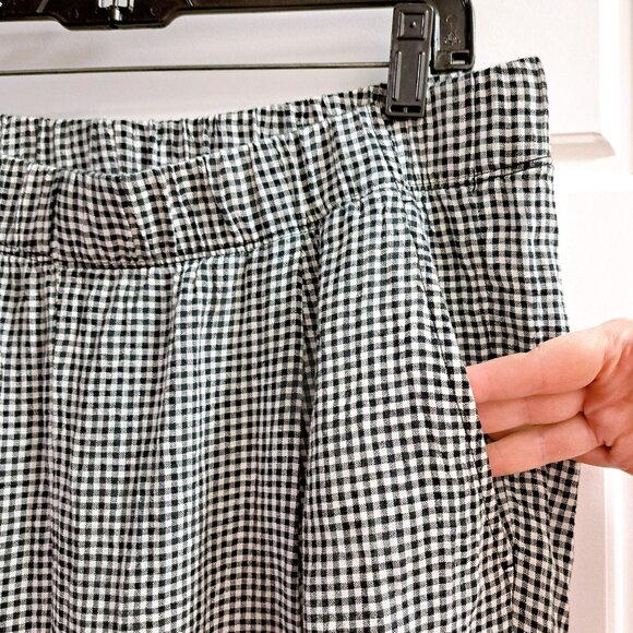 Eileen Fisher Tapered Ankle Linen Pants Black and White Size Large - Picture 4 of 10